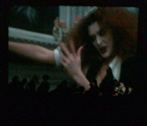 "Rocky Horror" fans perform the Time Warp on stage at the State Theatre in Bay City.