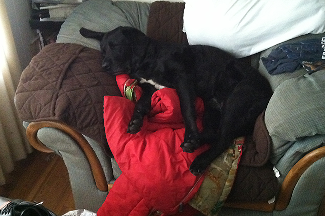 Maggie on sleeping bags