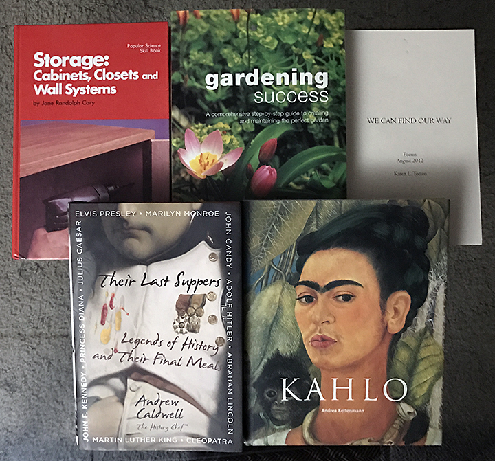 Covers of five books