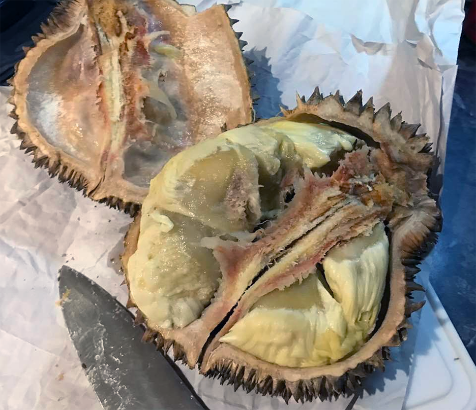 Trying durian